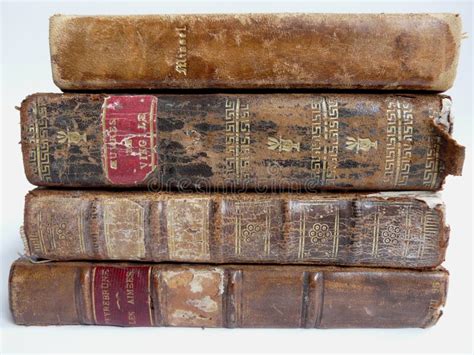 Old Leather Bound Book Spines Stock Image Image Of Antique Hardback
