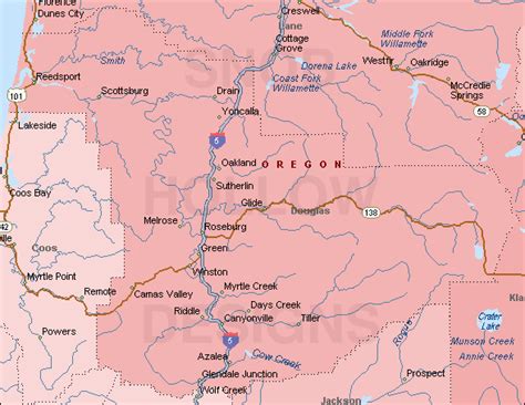 Douglas County Oregon Color Map