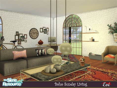 Sunday Boho Living Room By Evi At Tsr Sims 4 Updates