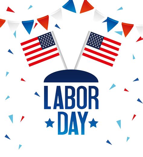 Happy Labor Day Holiday Celebration Banner With Usa Flags 2024062