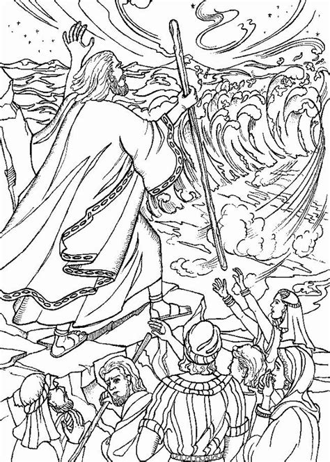 Moses Parting The Red Sea Coloring Page New Moses Crossing The Red Sea