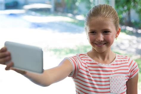 Close Up Of Girl Taking Selfie Stock Image Image Of Cheerful Domicile 95700955