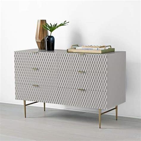 We have these dressers and bed in the store for you to look at. west elm Audrey 6-Drawer Dresser - Mist Gray | 6 drawer ...