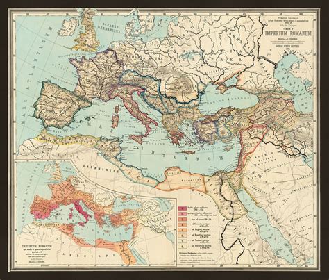 Old Roman Empire World Map From 266bc To 305ad By Perthes And Kampen 18