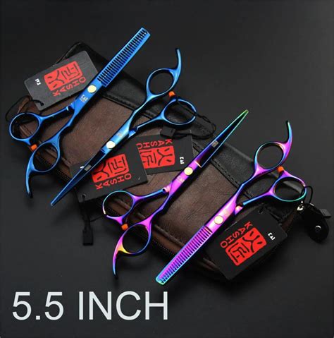 High Quality Kasho Rainbow Hair Scissors 55 Inch Professional Barber