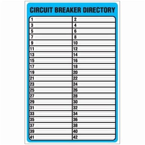 Electrical panel label template excel circuit breaker panel labels template electrical panel schedule template pdf download bikbud. Free Printable Circuit Breaker Panel Labels New Circuit Breaker Directory | Circuit breaker ...