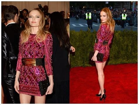 Kate Bosworth In A Balmain Dress And Clutch Met Gala 2013 Balmain Dress Kate Bosworth Red