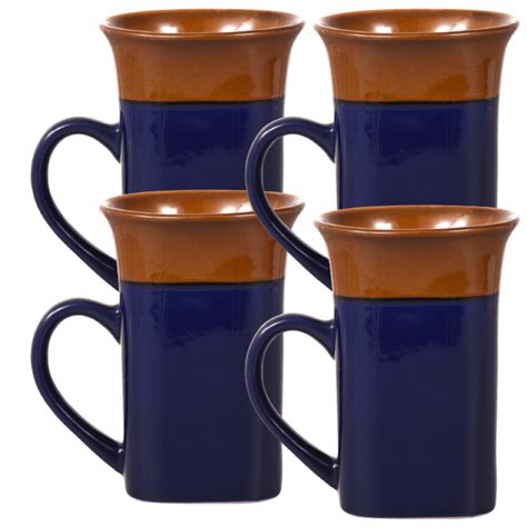 Stoneware Coffee Mug Dinnerware Cup Blue And Brown Kitchen Mug 14