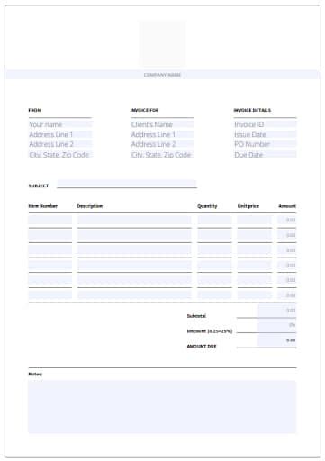 Itemized Bill Invoice Templates Excel Itemized Invoice Template