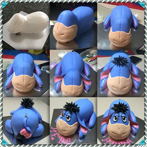 How do you cut a cake with fondant? How to make an Eeyore cake | Fondant cupcakes, Fondant ...