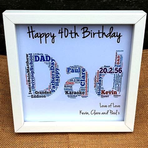 Presents, confetti, and streamers fill this birthday card with excitement and cheer, making it perfect for your father's big day! Happy Birthday Dad Frame | Personalised Handmade Gifts ...