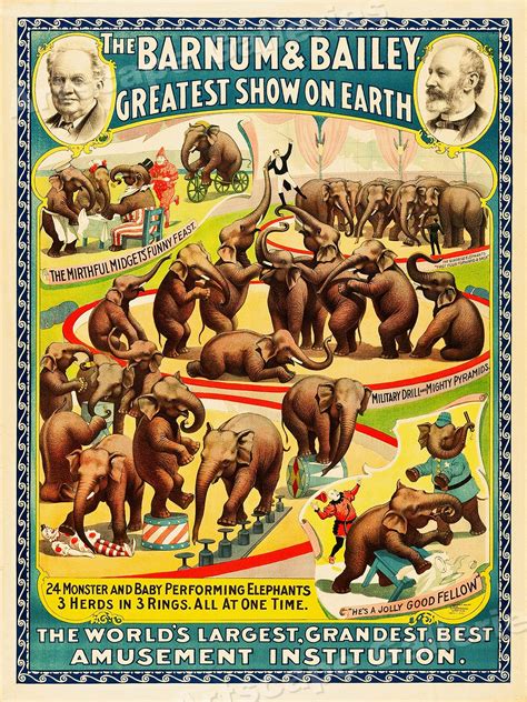 1930s Barnum And Bailey Elephant Variety Show Vintage Style Circus
