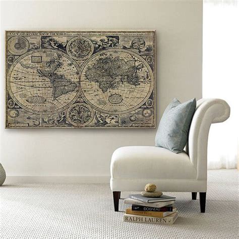 World Map Historic Old World Map 1626 Old Antique Restoration Hardware