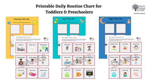 Free Printable From Tlc Daily Routine Chart For Toddlers And