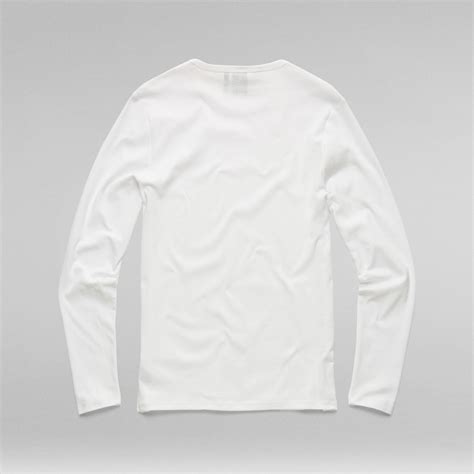 Basic Round Neck Long Sleeve T Shirt White G Star Raw®