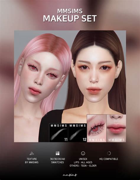 Sims 4 S4cc Mmsims Makeup Set The Sims Book