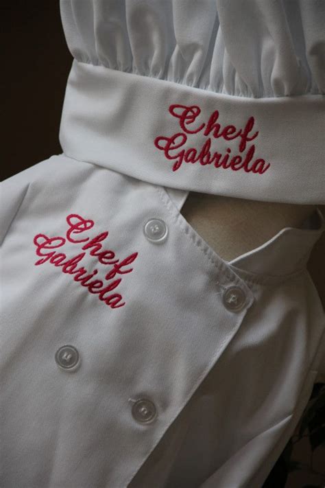 Childs Personalized Chef Coat And Matching Hat Set Etsy