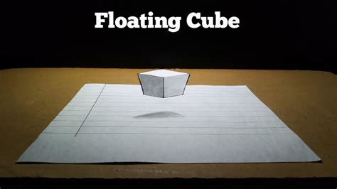 Floating Cube 3d Trick Art On Paper Youtube