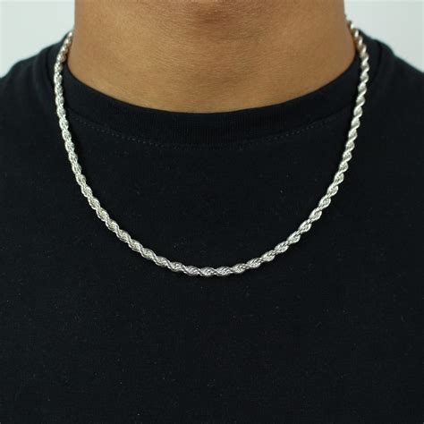 4mm Rope Chain In White Gold Jewlz Express