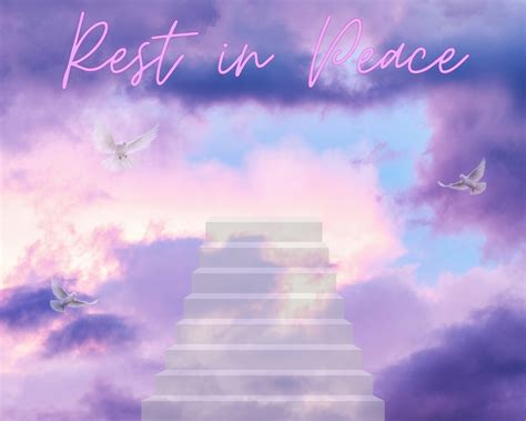 Rest in Peace PNG, in Loving Memory, Pink and Purple, Memorial Heaven