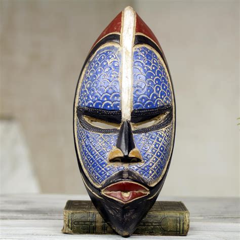 Novica Handcrafted African Wood Zulu Mask Arte Tribal Tribal Mask