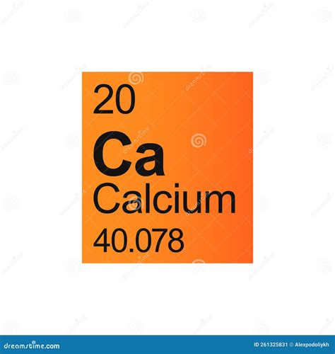 Calcium Chemical Element Of Mendeleev Periodic Table On Orange