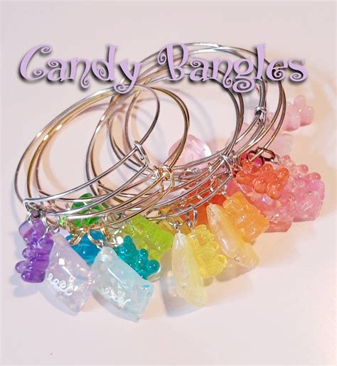 Candy Bangles Gummy Charms Bangle Bracelets Sweet Candy Charms Etsy