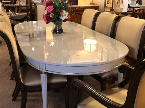 Secrets for turning a rental into a modern, glamorous home. Hollywood Regency Dining Table in Gray Lacquered Bronze ...