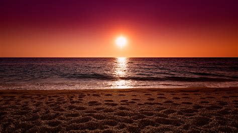 2560x1700 Ocean Sand Sunset Chromebook Pixel Hd 4k Wallpapersimages