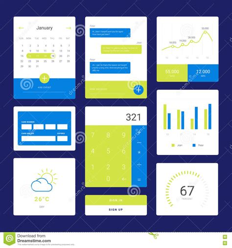 Flat Graph And Chart Vector Set 81385461