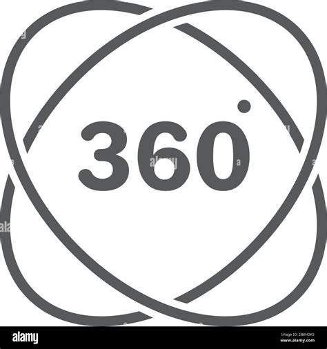360 Degree View Vector Icon Isolated On White Background Stock Vector