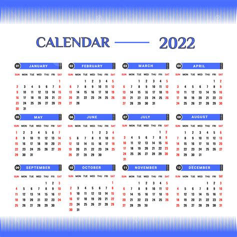 Blue Styles Vector Png Images 2022 Calendar With Blue And Black Unique