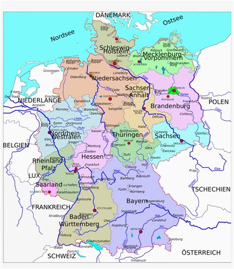 Germany from mapcarta, the open map. Big Image - Map Of The Regions Of Germany - 1695x2400 PNG ...