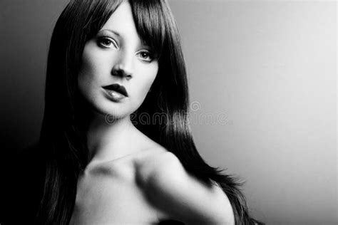 Portrait Of The Young Sexual Woman Closeup Stock Image Image Of Elegance Gray 18732631