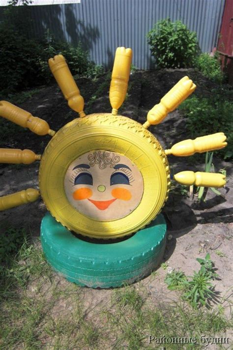 Sunshine tire | Tire garden, Tire art, Tyres recycle