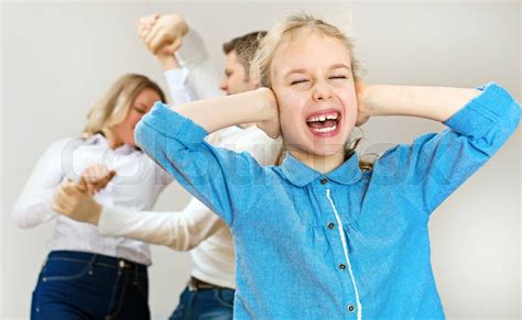 Parents Quarreling At Home Child Is Screaming Stock Image Colourbox