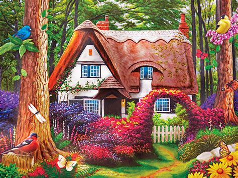Cottage In The Woods 500 Pieces Roseart Puzzle Warehouse