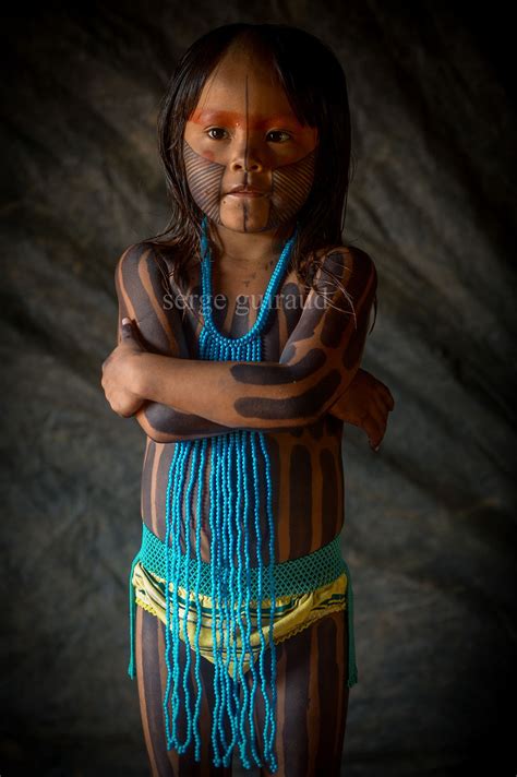 Kayapo Children Photography Native People Seance Photo