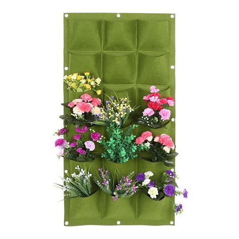 7121518 Pockets Wall Hanging Planting Bags Green Plant Grow Planter
