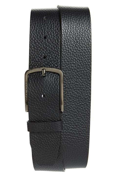 Boss By Hugo Boss Hugo Sander Pebbled Leather Belt In Black For Men Lyst