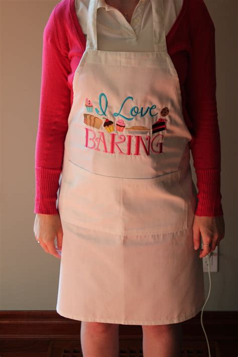 I Love Baking Embroidered Apron With Pockets Etsy