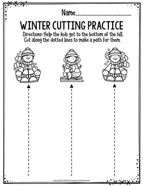 Free printable tracing dotted lines worksheets free printable tracing lines worksheets for preschool, and kindergarten. Preschool Worksheets Winter Cutting Practice - The Keeper of the Memories