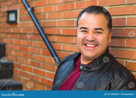 Headshot Portrait Of Handsome Hispanic Man Stock Photo Image Of