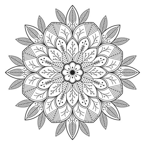 Flower Mandala Sketch Coloring Page