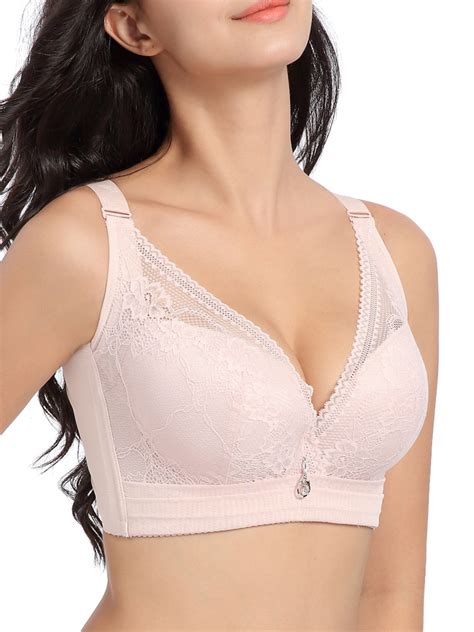 Lace Double D Cup Full Coverage Underwire Push Up Gather Bra