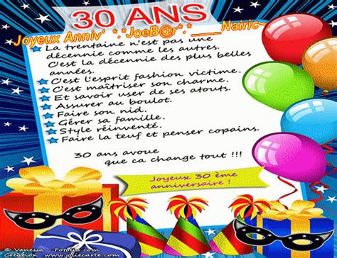 Joyeux Anniversaire 30 Ans Femme