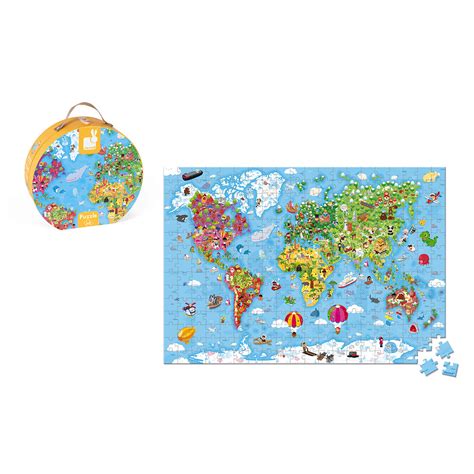 It is a fun challenge to put this quality 500 piece puzzle together. Hat Boxed Giant Puzzle World Map 300 pieces
