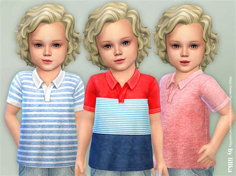 The Sims Resource Toddler Boys Polo Shirt 02 By Lillka Sims 4 Downloads