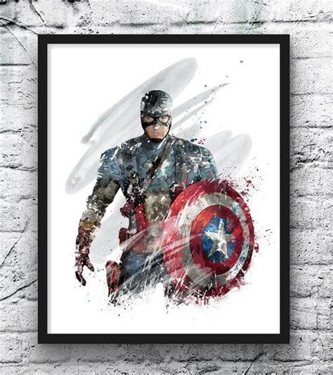 Art And Collectibles Painting Oil Superhero Canvas Avengers Print Captain