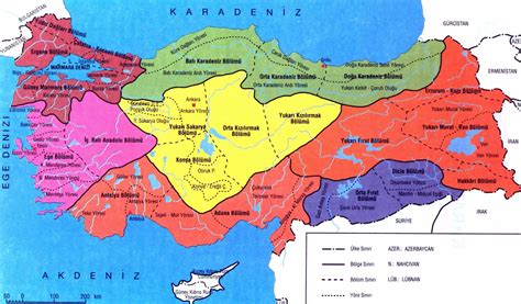Türkiye haritası bölgeler ve özellikleri